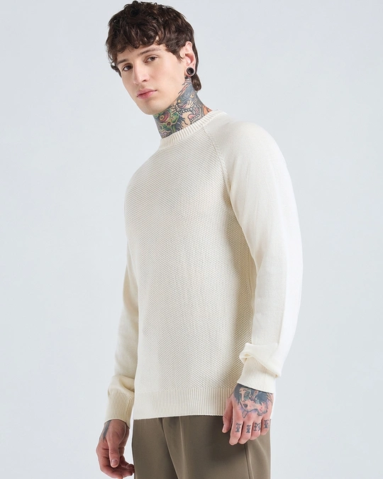 men's gardenia textured sweater men's gardenia textured sweater
