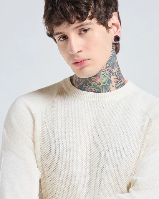 men's gardenia textured sweater men's gardenia textured sweater